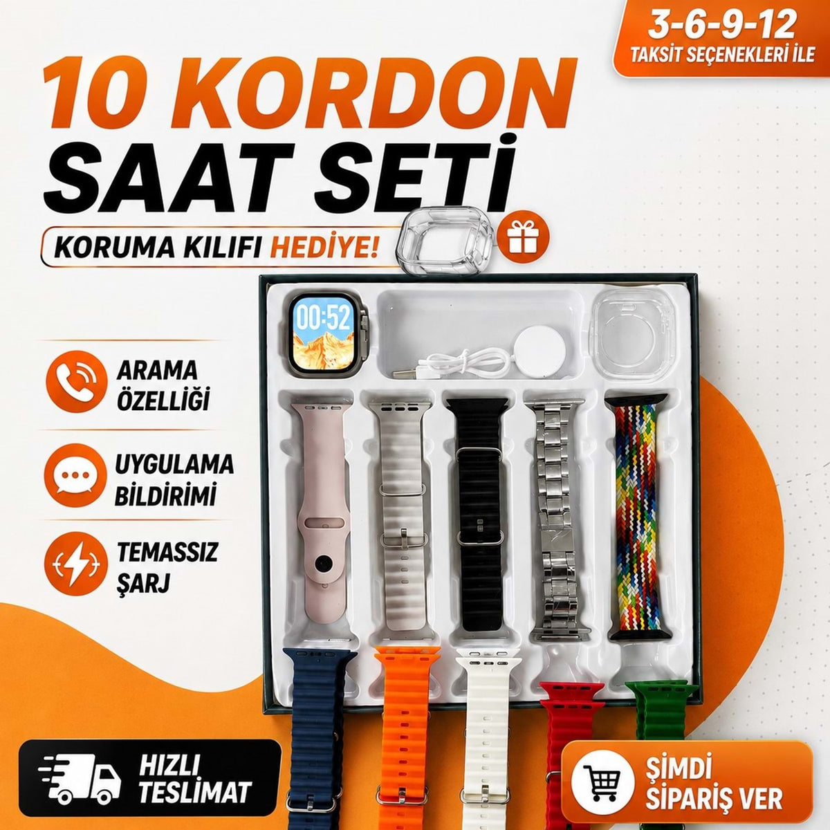 LEERFEİ ULTRA 10 10 KORDONLU AKILLI SAAT