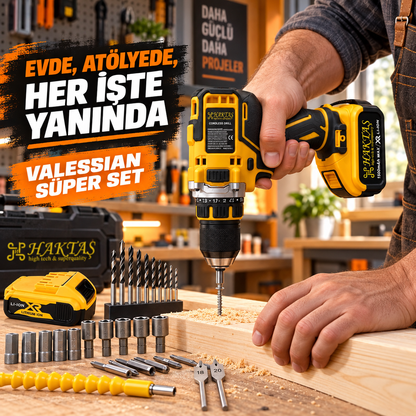 25 TORK ÇELİK Mandren ÇİFT Batarya Adaptör 40 PARÇA SET Süper SET